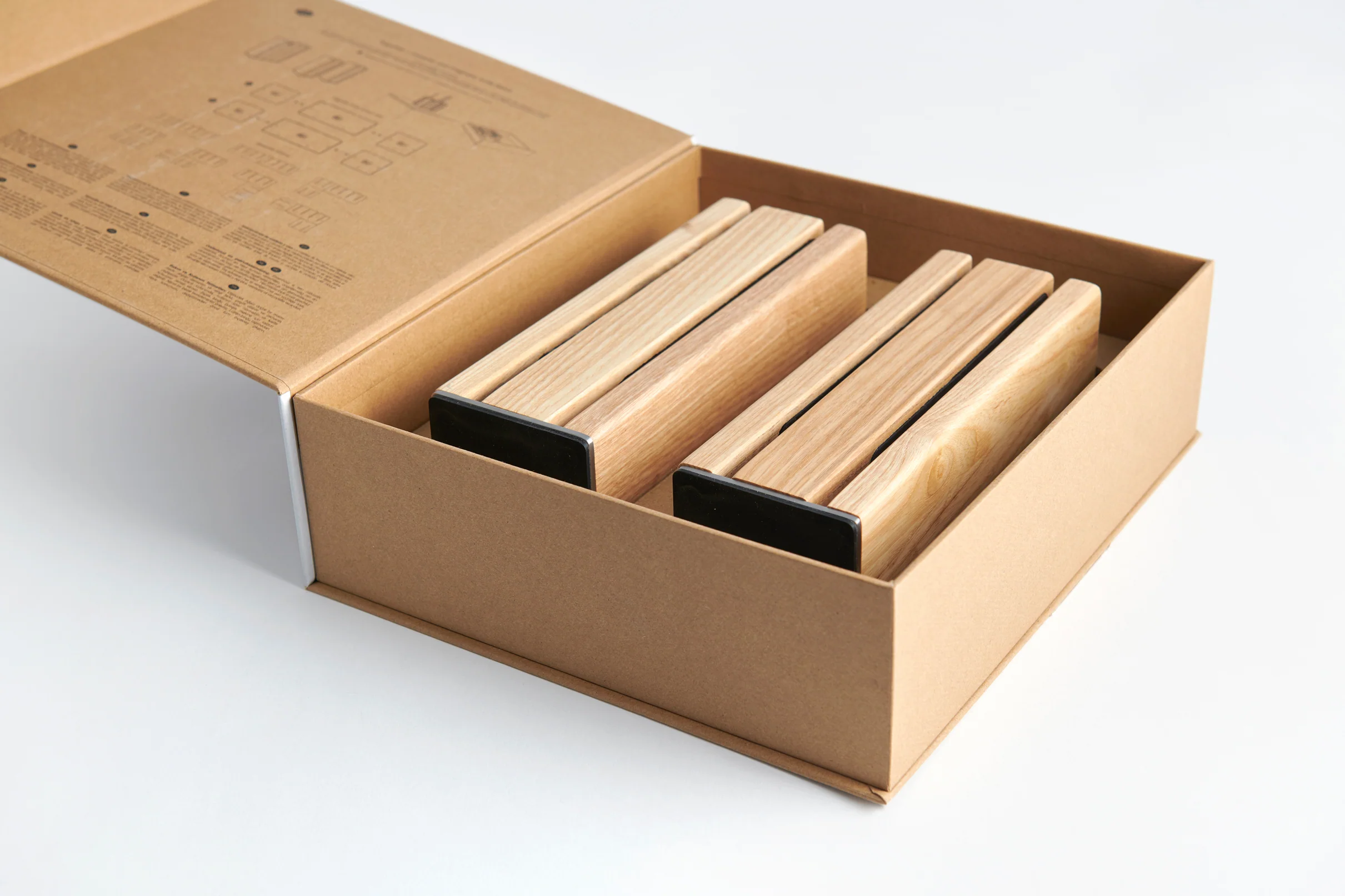 A by AMC Modular Wood Knife Block That Holds 4 Knives