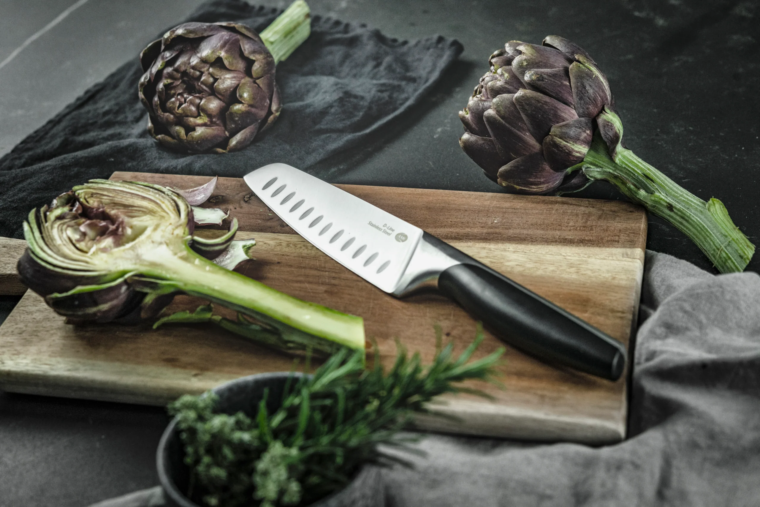 A by AMC D-Line Santoku Big 7-Inch Stainless Steel Knife
