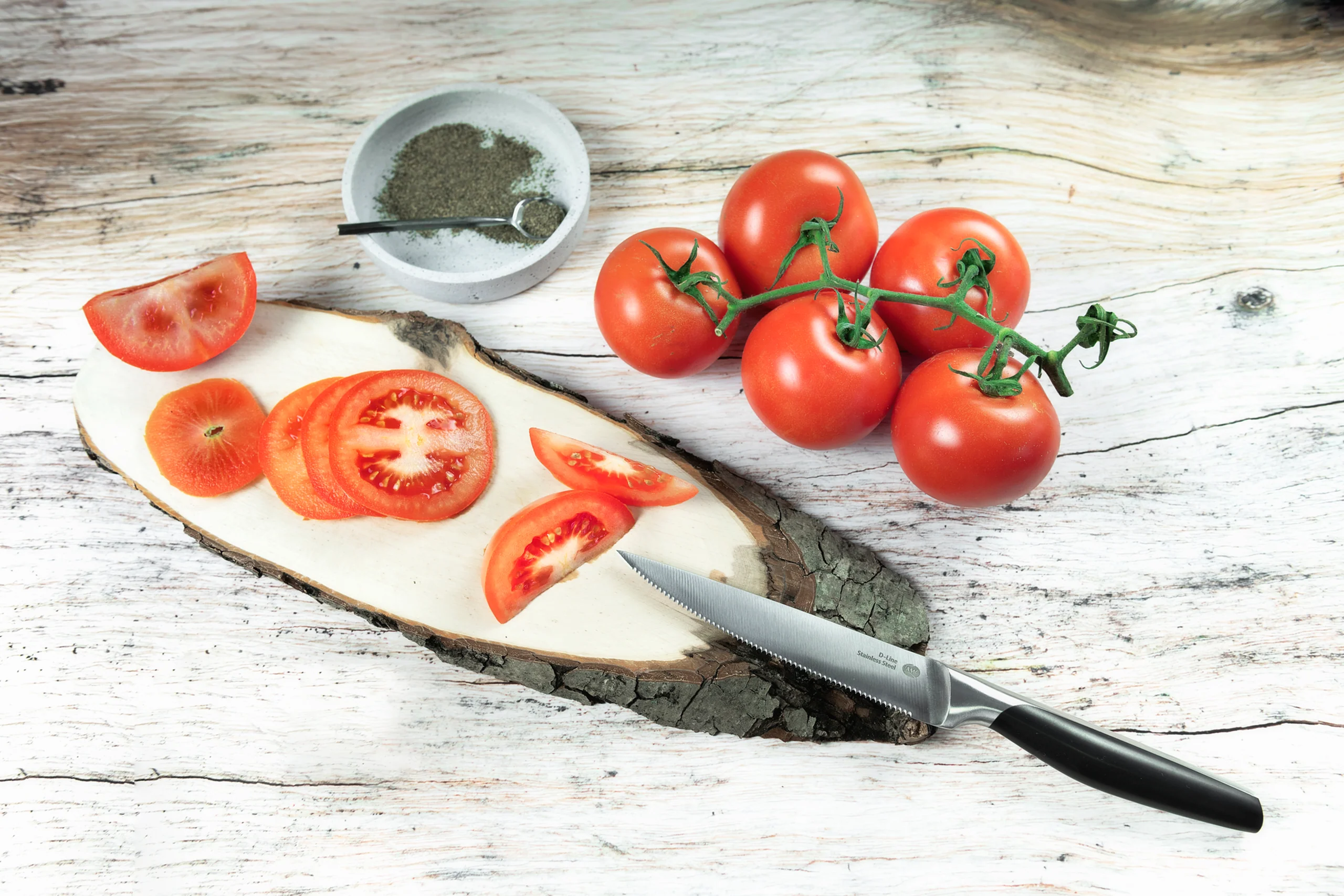 A by AMC D-Line Tomato Knife with Finely Serrated Blade