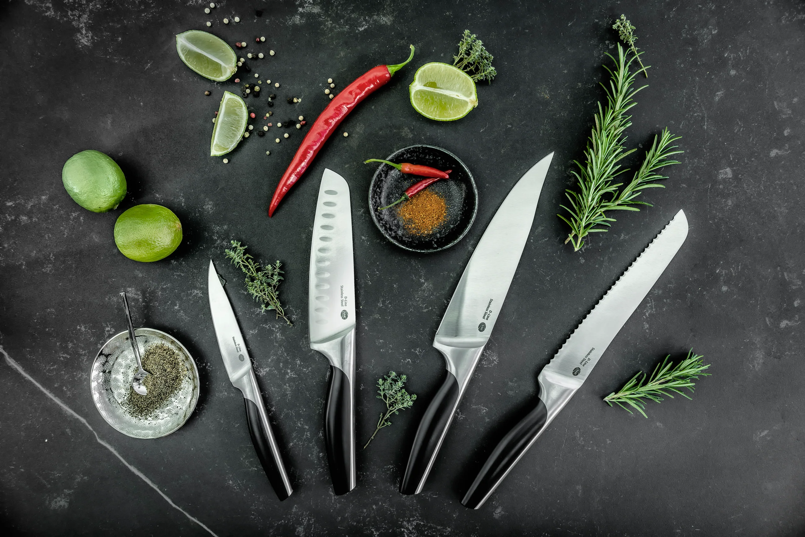A by AMC D-Line 4-Piece Stainless Steel Knife Set