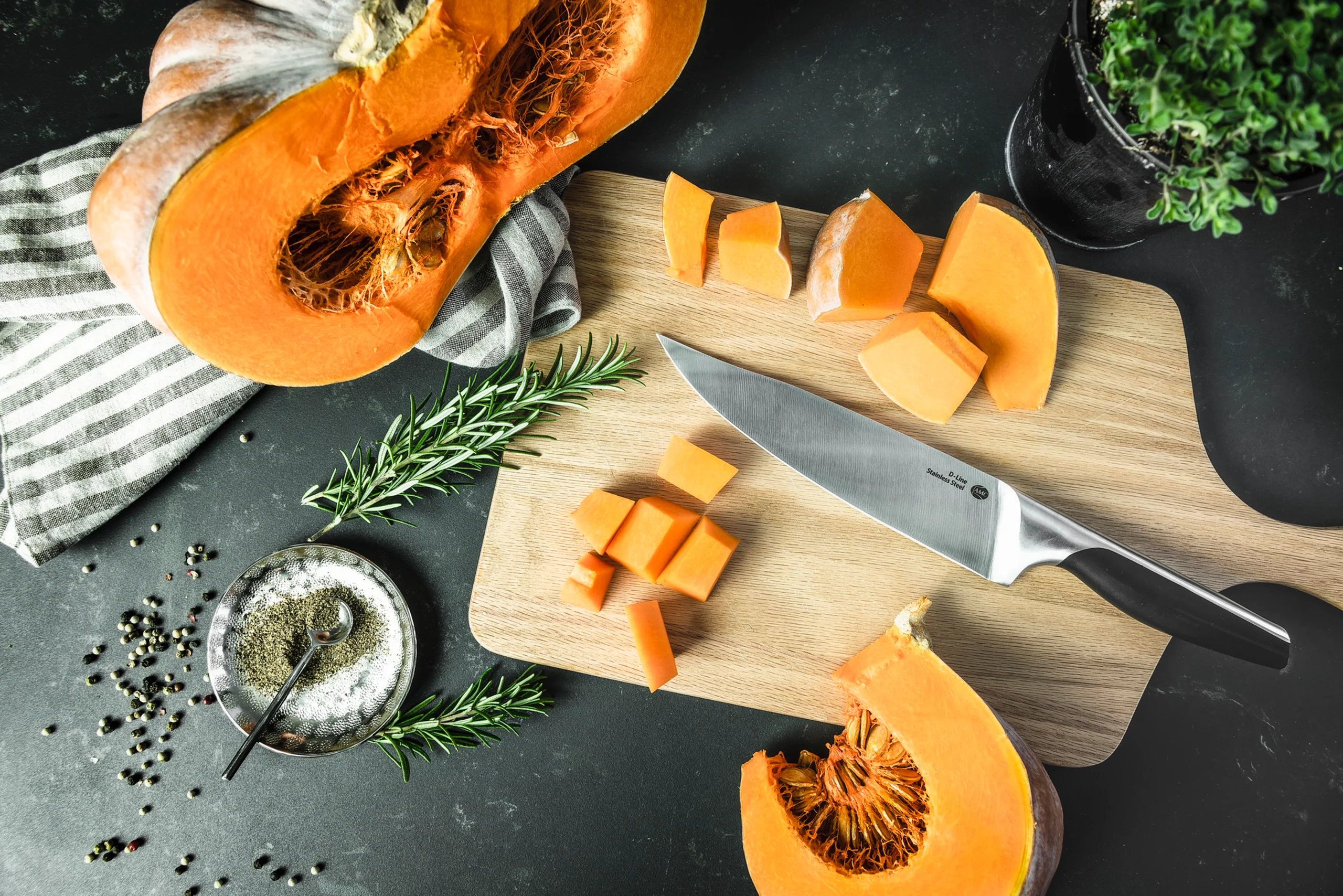 A by AMC D-Line Chef Knife with Balanced 15.2-Inch Length